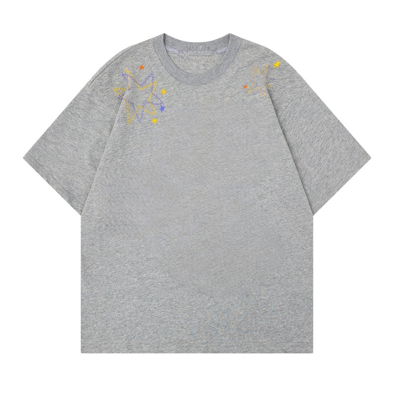 Heather Gray T-Shirt with Cute Apple Graphic