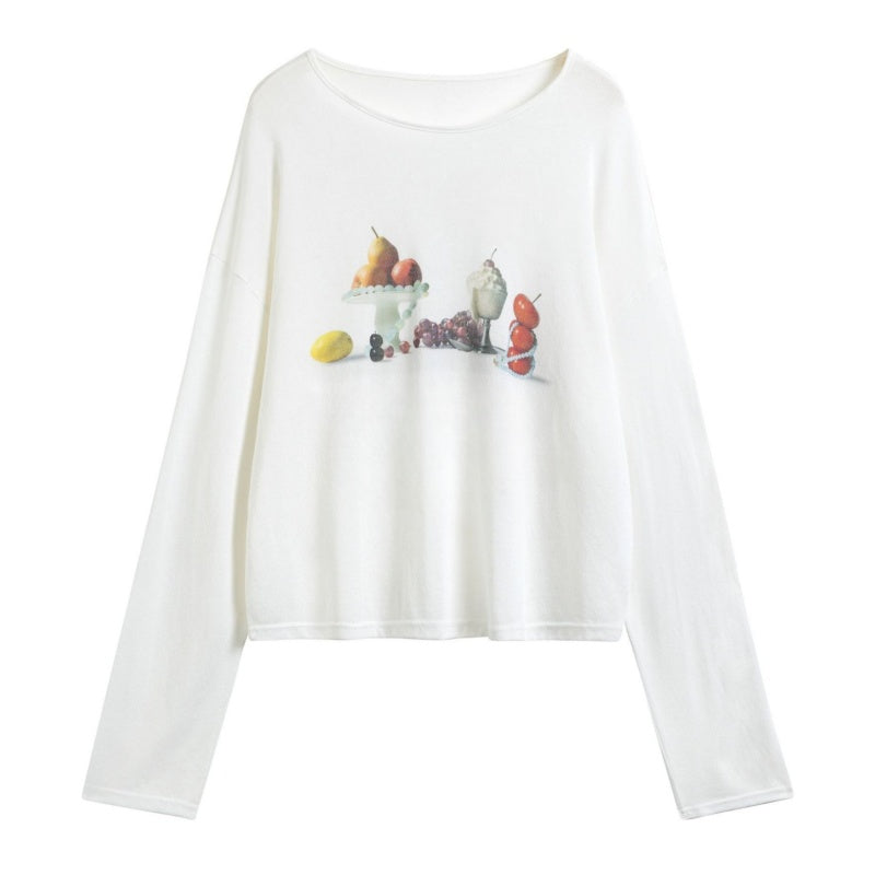 Fresh Fruit Print Long Sleeve