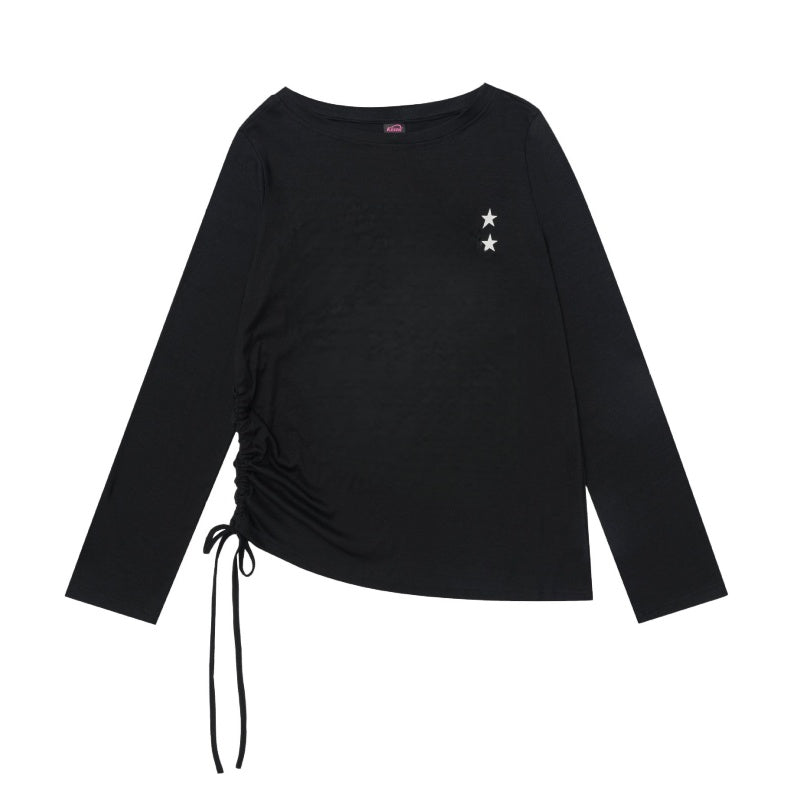 Black Long Sleeves with Asymmetrical Hem